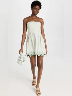 Fanm Mon Greer Strapless Mini Dress size Medium M green lace mint nwot thumbnail 5