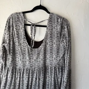 Sea Gypsies Dress Womens Medium Long Sleeve Boho Mini Ruffle Hem‎ Tie Back thumbnail 5