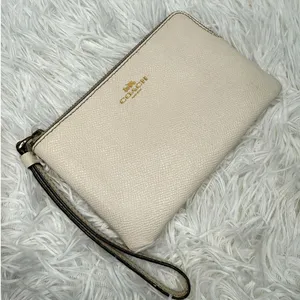 COACH White Zip Wristlet thumbnail 1