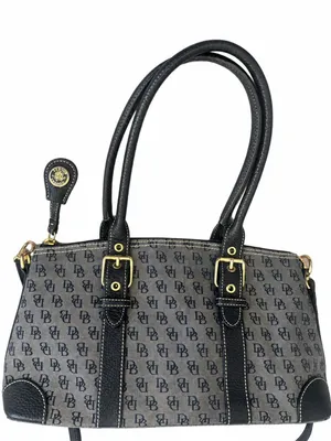 V2K Dooney Bourke Vintage Satchel Crossbody Canvas Logo Bag EUC thumbnail 5