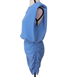 Amanda Uprichard X Revolve Pacific Blue Clifton Ruched Blouson Mini Dress Size S thumbnail 3