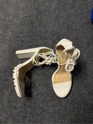Wild Diva Women's White Lace-Up Clear Strap Heels thumbnail 2