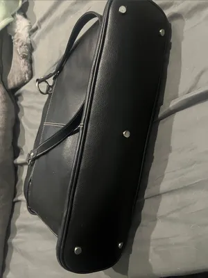 Franklin Covey Black Leather Work Laptop Briefcase Black Leather Tote Bag thumbnail 7