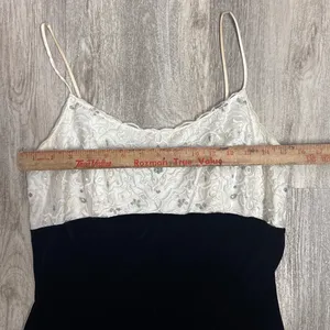 Vintage Jessica McClintock Gunne Sax Black‎ Velvet Ivory Sequin Dress Size 9/10 thumbnail 6