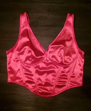 SHEIN Red Satin Corset thumbnail 1