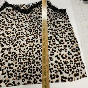 Bar III Slip On Cami Women’s XL Black Ivory Animal Print Eyelash Lace Tank Top thumbnail 7