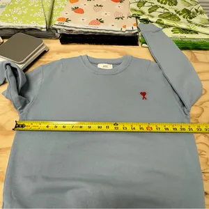 AMI ALEXANDRE MATTIUSSI Blue‎ Ami De Cœur Sweatshirt In 459 Light Blue Medium thumbnail 12