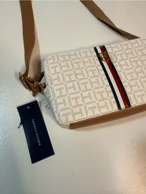 Tommy Hilfiger White Monogram Crossbody with Tricolor Stripe thumbnail 5