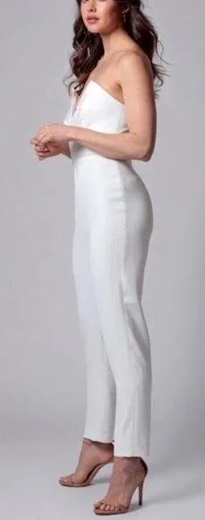 Jay Godfrey Diamond White Ivory Pleated Strapless Evening thumbnail 2