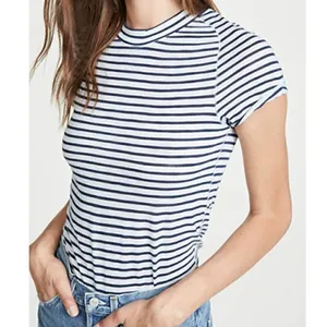 Free People We The Free Women's Size XS Night Sky‎ Top Blue Striped Short Sleeve thumbnail 2