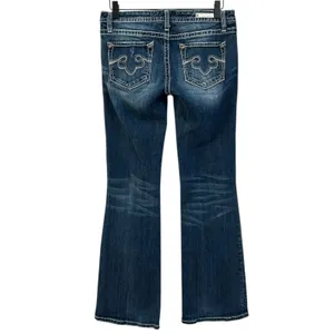 Rock For Express Y2K‎ Jeans Womens Size 6R Boot Cut Dark Wash Denim Embellished thumbnail 2