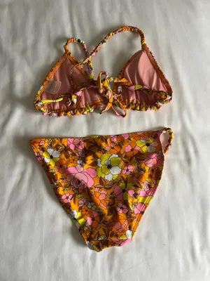 Target Orange Floral Bikini Set thumbnail 2