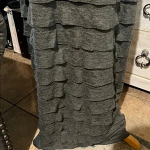 Max studio tiered dress gray women’s size L long thumbnail 6