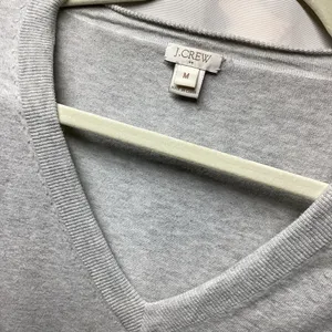 J. Crew woman’s cotton v-neck sweater Light gray Size Medium thumbnail 4