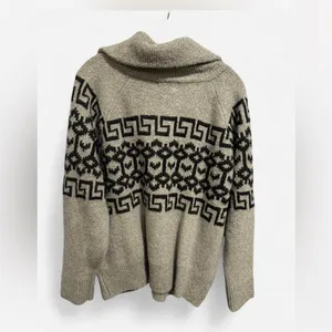 Universal Thread Geometric Zip Cardigan Sweater Heather Gray Black L thumbnail 5