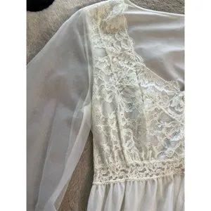 Olga Ivory Lace Nightgown Peignoir Set Size 34M Chemise Vintage, Lace, Wedding thumbnail 6