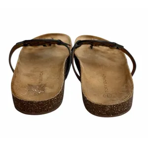 Tory Burch Miller Cloud Stamped Snake Printed Leather/Cork Sandals Women's Sz 11 thumbnail 5