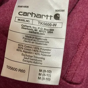 NEW Carhartt Womens Maroon Logo Graphic Loose Fit Short Sleeve T Shirt Tee Top M thumbnail 5