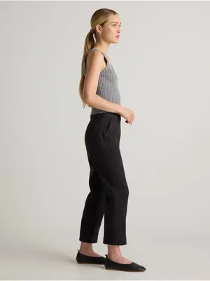 Quince Organic Stretch Cotton Twill Straight Leg Cropped Pants Black Size‎ 2 thumbnail 2
