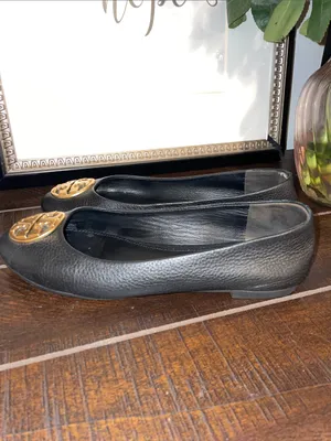 Tory Burch Black Leather Chelsea Flats Size 5.5 thumbnail 9