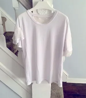 Unique white cotton top Size L thumbnail 1