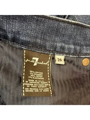 7 For All Mankind Dojo Jeans Women's 29 Low Rise Flare Dark Blue Vintage Y2K thumbnail 6