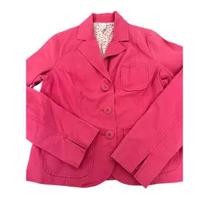 Vintage 2005 Old Navy Pink Cotton Blazer Polka‎ Dot Lining Y2K Barbiecore Small thumbnail 2