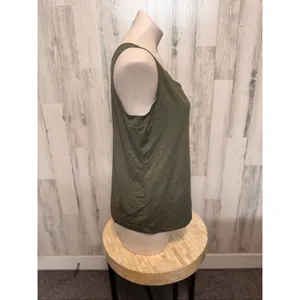 Chico's Olive Green Tank Top Womens Size 2 L Large Stretch Athletic Layering Cam thumbnail 6