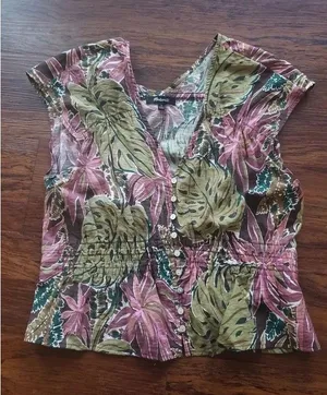 Madewell Floral Top Size L Preppy Casual thumbnail 1