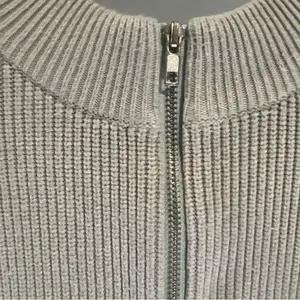 Hudson Gray Women's Zip-Up Cardigan Crop Sweater Light Gray size M pockets thumbnail 3