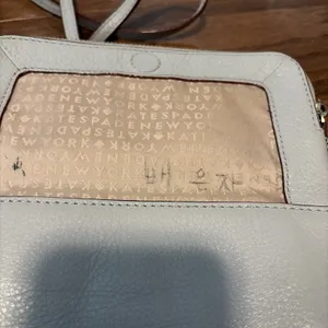 Kate‎ Spade Crossbody Bag Pebbled Leather Gray Zipper Flap Small Preppy Chic thumbnail 6