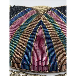 VIntage 1980s La Regale Beaded Art Deco Flapper Geometric Purse thumbnail 7