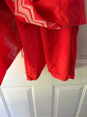 entro Bright Coral Sleeveless Embroidered midi shift dress Sz S cottagecore thumbnail 6
