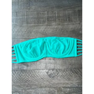 NWOT Teal Green Victoria's Secret unlined Bandeau Yoga Strappy‎ Detail size 36C thumbnail 4