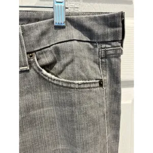 7 For All Mankind Womens Kate Crop Gray Straight Leg Jeans‎ Size 32 Made USA thumbnail 4