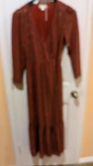 See U Soon Brown Wrap Long Midi Long Sleeve Dress Size Small thumbnail 1