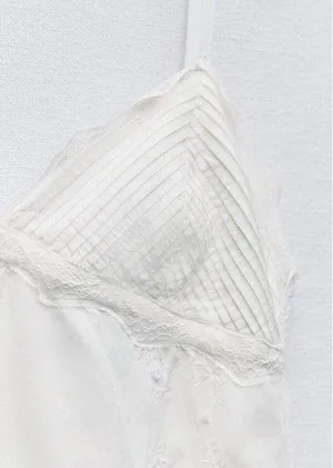 NWT❗️ Zara Embroidered Short Dress with Lace Detail White Size L thumbnail 9