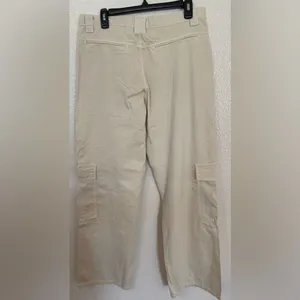 ZARA Wide Leg Cargo Pants in cream NWT thumbnail 3