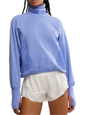 FREE PEOPLE MOVEMENT Keepin Cozy Run Crew Pullover / Bluebell / Large - Like New thumbnail 1