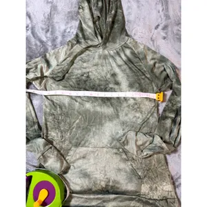 NWT Hello Mello‎ Green Tie Dye Long Sleeve Hoodie Shirt SZ Small 4-6 Lightweight thumbnail 5