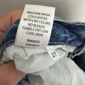 Pistola Denim Blue Jeans Sz 27 Distress Raw Hem Capsule VSCO Girl Straight thumbnail 9