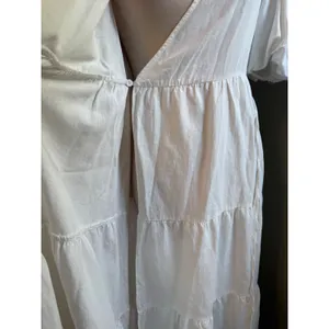 Nasty Gal White Wrap Dress Puff Sleeve Tiered Midi boho resort dainty whimsi y 6 thumbnail 5