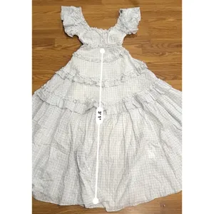 Needle & Thread Blue White Broderie Anglaise Cotton Maxi Dress XS thumbnail 10