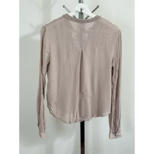 Floreat Anthropologie Boho Peasant Blouse Women Size 8 Rayon Beaded Tie Neck Top thumbnail 5