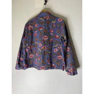 Appleseeds's floral chore coat blazer botanical print periwinkle size 16M‎ thumbnail 2