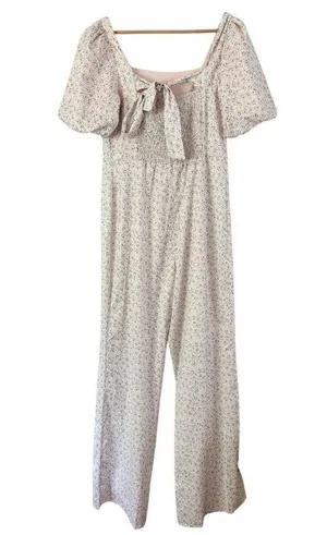 NWT Glamorous Bloom Maternity Ditsy Floral Smocked Straight Leg Jumpsuit Sz XS thumbnail 3