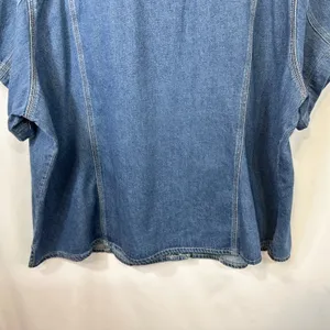 VTG Adriana Plus Size 26 Denim Top Y2K Button Red‎ Floral Patchwork Western 551 thumbnail 9