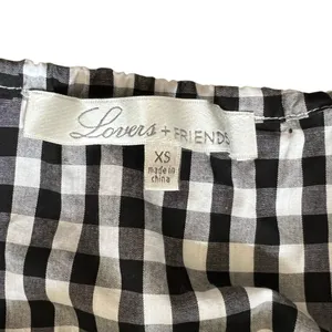 Lovers + Friends x Revolve Women’s Addison Off Shoulder Gingham Black Crop Top thumbnail 5