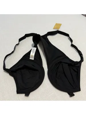 Delimira Front Close Unlined Bra 34DD Underwire W601 Black NWT Racerback thumbnail 7