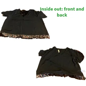Madewell Velvet Tulip Sleeve Silver & Brown With Ruffle Trim Top Nwt (Xl) thumbnail 8